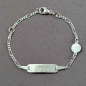 Preview: Gravurarmband Weißgold mit Uhr