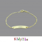 Preview: Kinderarmband Gold mit Gravur Figarokette