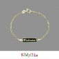 Preview: Kinderarmband Gold mit Namens-Gravur Figarokette