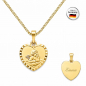Preview: Schutzengel-Anhänger Gold Herz mit Gravur