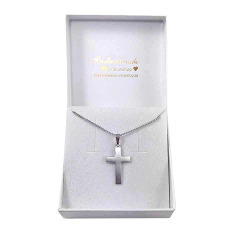 Kreuzanhänger 925 Silber • mit Gravur • matt oder glänzend poliert