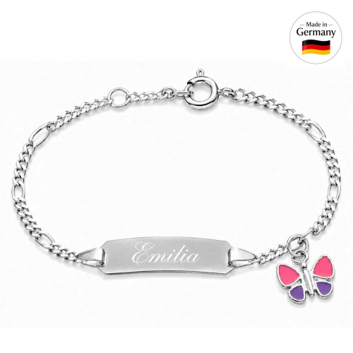 Kinderarmband Silber mit Schmetterling