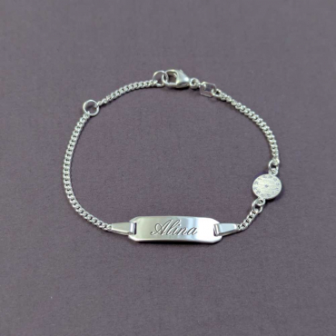 Süßes Kinderarmband mit Taufuhr/Geburtsuhr inkl. 2-fache Gravur - 1