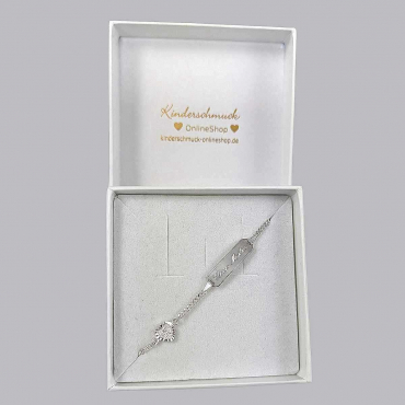 Kinderarmband Silber Schutzengel mit Gravur im Etui