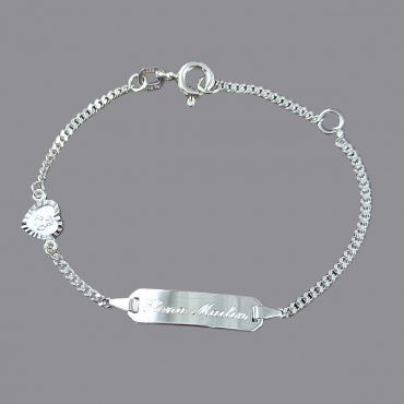 Kinder-Armband mit Gravur und Schutzengel Herz