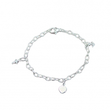 Charm-Armband Silber für Kinder Glaube Liebe Hoffnung