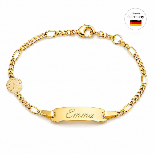 Gravurarmband Gold mit Uhr