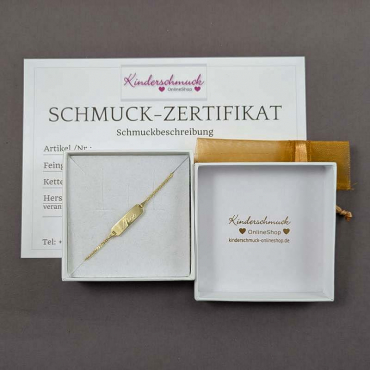 Gravurarmband Figaro Gold mit Etui