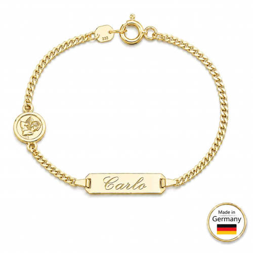 Kinderarmband Gold Schutzengel rund