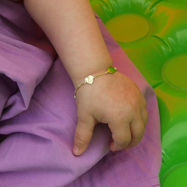 Kinderarmband Gold mit Schutzengel im Herz Bild 3