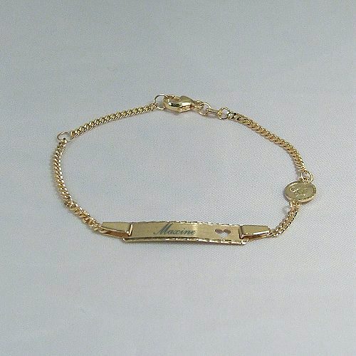14 cm Kinder Schutz Engel Armband Armkette Gold 333 mit Namen Datum Gravur 16 