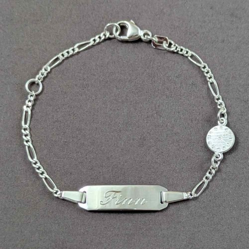 Gravurarmband Weißgold mit Uhr