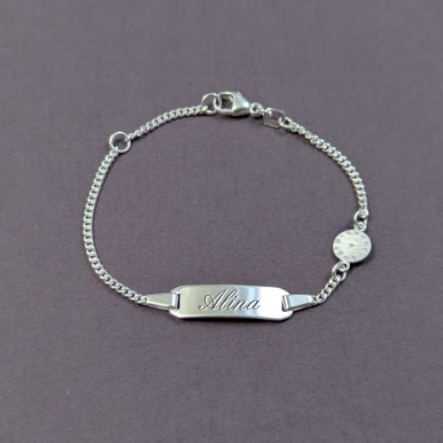 Süßes Kinderarmband mit Taufuhr/Geburtsuhr inkl. 2-fache Gravur - 1