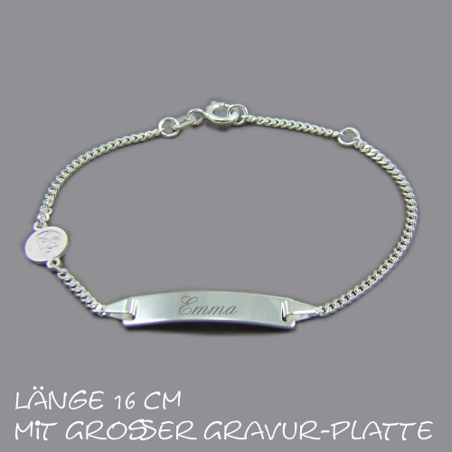 Kinderarmband Silber Schutzengel 16 cm