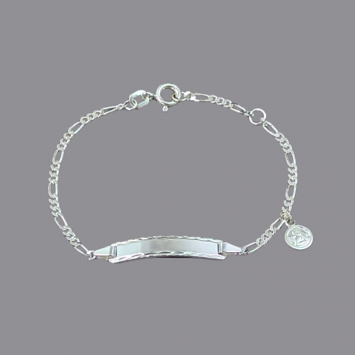 Kinderarmband Silber mit Gravur und Schutzengel