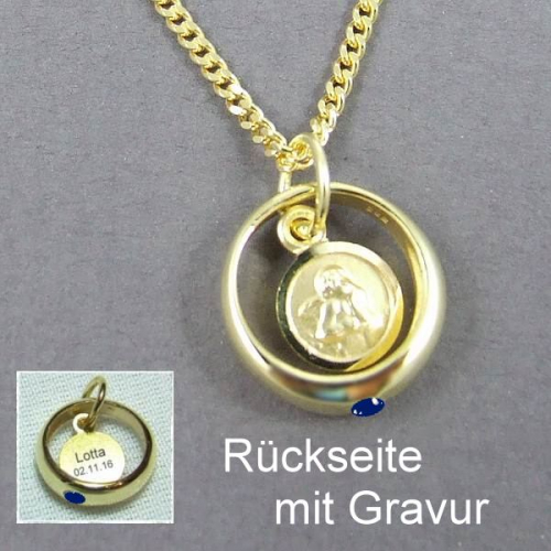 Taufring Gold Schutzengel Gravur