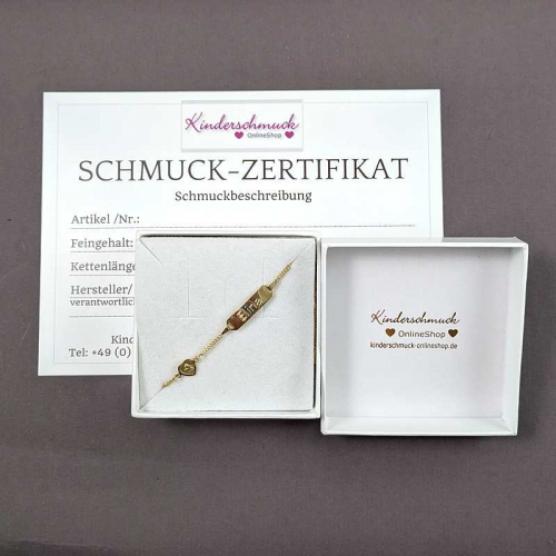 Inklusiv-Verpackung bei Goldarmband