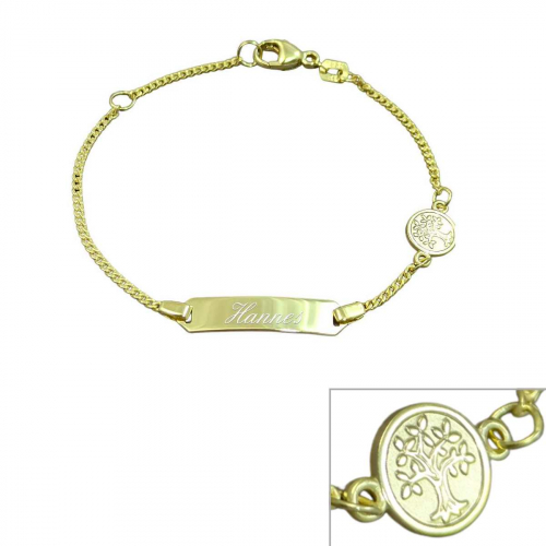 Kinderarmband Gold Schutzengel rund