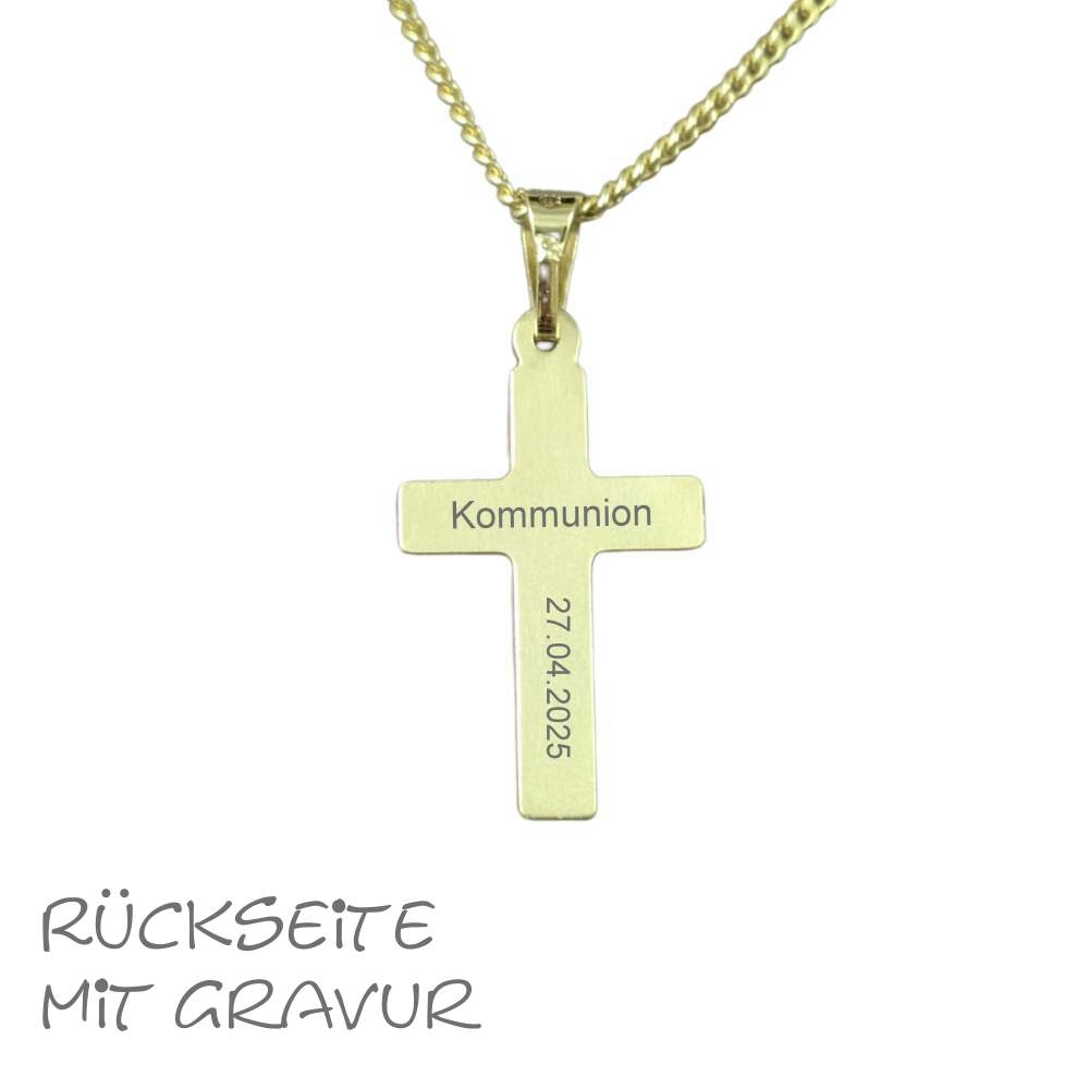 Kreuz Anhänger • 333 Gold Bicolor