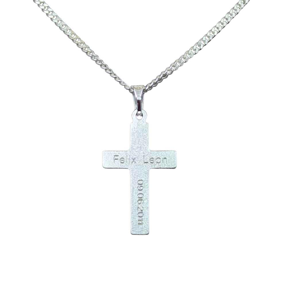 Kreuzanhänger 925 Silber • mit Gravur • matt oder glänzend poliert