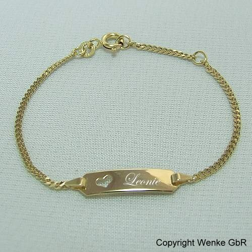 Kinderarmband Gold ausgestanztes Herz 16 cm Bild 1