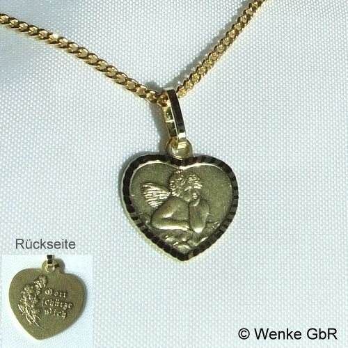 Schutzengelanhaenger-gold-herz Bild 1