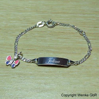 Kinderarmband Silber mit Schmetterling