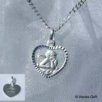 Schutzengel-Anhänger Herzform Gravur Bild 1